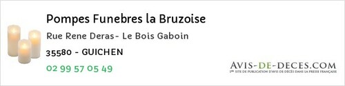 Avis de décès - Saint-Brieuc-Des-Iffs - Pompes Funebres la Bruzoise