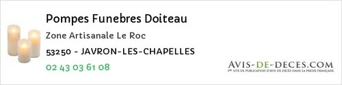 Avis de décès - Torcé-Viviers-En-Charnie - Pompes Funebres Doiteau