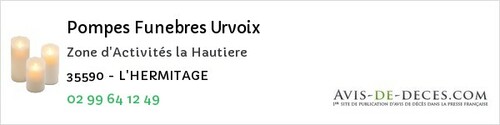 Avis de décès - Saint-Méen-Le-Grand - Pompes Funebres Urvoix