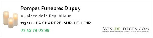 Avis de décès - Sainte-Sabine-Sur-Longève - Pompes Funebres Dupuy
