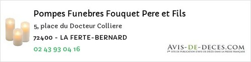 Avis de décès - Fercé-sur-Sarthe - Pompes Funebres Fouquet Pere et Fils