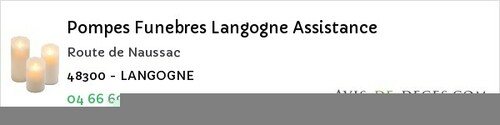 Avis de décès - Châteauneuf-de-Randon - Pompes Funebres Langogne Assistance