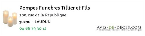 Avis de décès - Saint-Julien-les-Rosiers - Pompes Funebres Tillier et Fils