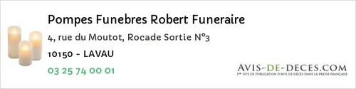 Avis de décès - Nogent-sur-Seine - Pompes Funebres Robert Funeraire