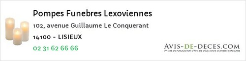 Avis de décès - Saint-Ouen-Des-Besaces - Pompes Funebres Lexoviennes