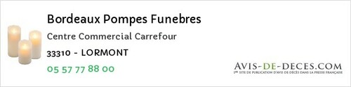 Avis de décès - Les Peintures - Bordeaux Pompes Funebres