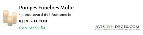 Avis de décès - Montréverd (ex Mormaison) - Pompes Funebres Molle