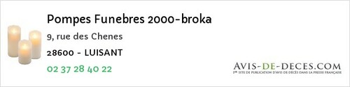 Avis de décès - Arrou - Pompes Funebres 2000-broka
