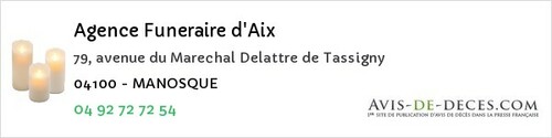 Avis de décès - Allos - Agence Funeraire d'Aix