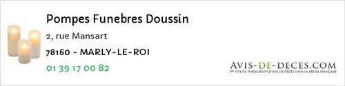 Avis de décès - Villiers-Saint-Fréderic - Pompes Funebres Doussin