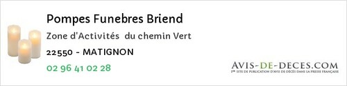 Avis de décès - Saint-Adrien - Pompes Funebres Briend