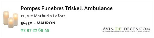 Avis de décès - La Vraie-Croix - Pompes Funebres Triskell Ambulance