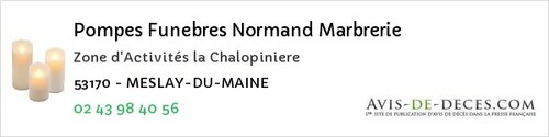Avis de décès - Ampoigné - Pompes Funebres Normand Marbrerie