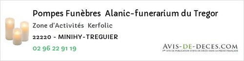 Avis de décès - Rouillac - Pompes Funèbres Alanic-funerarium du Tregor