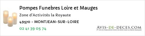 Avis de décès - Dénezé-Sous-Le-Lude - Pompes Funebres Loire et Mauges