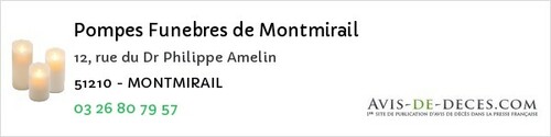 Avis de décès - Tinqueux - Pompes Funebres de Montmirail