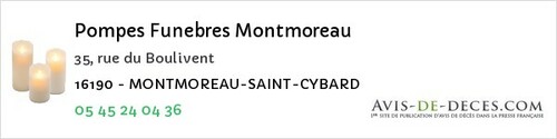 Avis de décès - Manot - Pompes Funebres Montmoreau