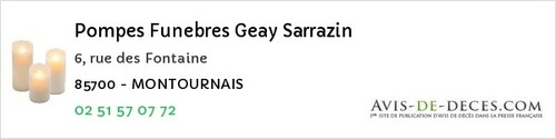 Avis de décès - Saint-Étienne-Du-Bois - Pompes Funebres Geay Sarrazin