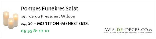Avis de décès - Saint-Hilaire-D'estissac - Pompes Funebres Salat