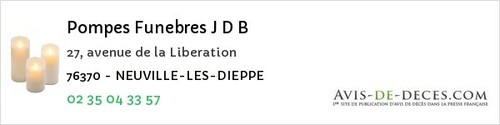 Avis de décès - Déville-lès-Rouen - Pompes Funebres J D B