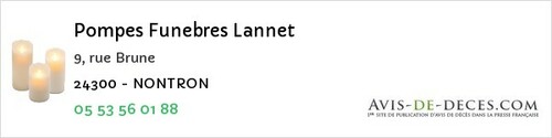 Avis de décès - Saint-Laurent-Des-Vignes - Pompes Funebres Lannet