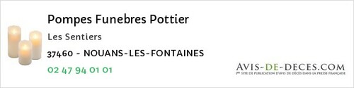 Avis de décès - Saint-Senoch - Pompes Funebres Pottier