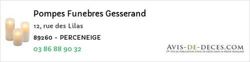 Avis de décès - Vireaux - Pompes Funebres Gesserand