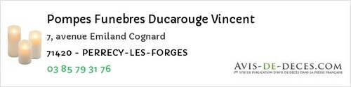 Avis de décès - Charnay-lès-Mâcon - Pompes Funebres Ducarouge Vincent