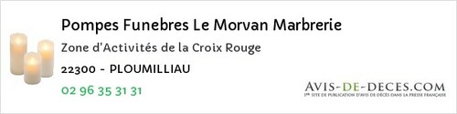 Avis de décès - Saint-Hervé - Pompes Funebres Le Morvan Marbrerie