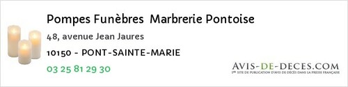 Avis de décès - Verpillières-sur-Ource - Pompes Funèbres Marbrerie Pontoise