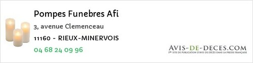 Avis de décès - La Louvière-Lauragais - Pompes Funebres Afi