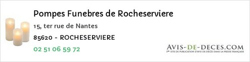 Avis de décès - Saint-Pierre-Du-Chemin - Pompes Funebres de Rocheserviere