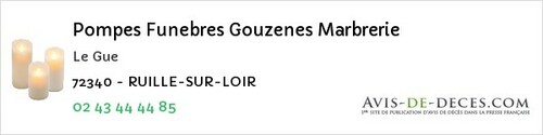 Avis de décès - Saint-Maixent - Pompes Funebres Gouzenes Marbrerie
