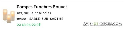 Avis de décès - Briosne-lès-Sables - Pompes Funebres Bouvet
