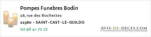 Avis de décès - Saint-Laurent - Pompes Funebres Bodin
