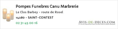 Avis de décès - La Houblonnière - Pompes Funebres Canu Marbrerie