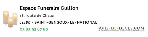 Avis de décès - Saint-Maurice-En-Rivière - Espace Funeraire Guillon