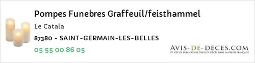 Avis de décès - Saint-Amand-Magnazeix - Pompes Funebres Graffeuil/feisthammel