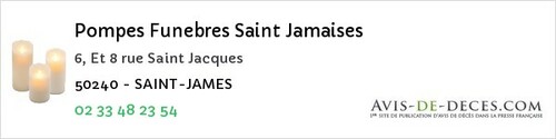 Avis de décès - Bricquebosq - Pompes Funebres Saint Jamaises