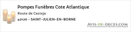 Avis de décès - Mimbaste - Pompes Funèbres Cote Atlantique