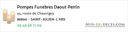Avis de décès - Saint-Genest-D'ambière - Pompes Funebres Daout Perrin
