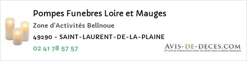 Avis de décès - Maulévrier - Pompes Funebres Loire et Mauges