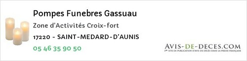 Avis de décès - Périgny - Pompes Funebres Gassuau