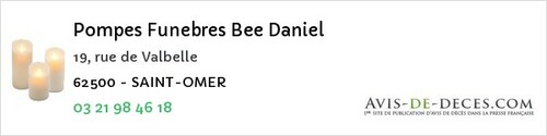 Avis de décès - Annezin - Pompes Funebres Bee Daniel