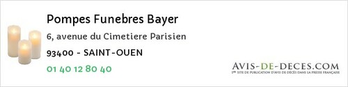 Avis de décès - Neuilly-Plaisance - Pompes Funebres Bayer