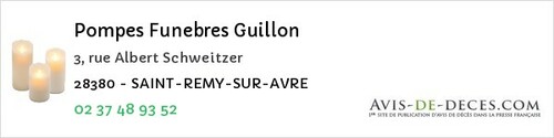 Avis de décès - Aunay-sous-Crécy - Pompes Funebres Guillon