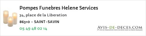 Avis de décès - Capvern - Pompes Funebres Helene Services
