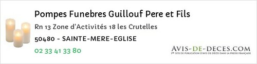 Avis de décès - Ancteville - Pompes Funebres Guillouf Pere et Fils