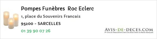 Avis de décès - Montmagny - Pompes Funèbres Roc Eclerc