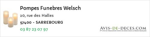Avis de décès - Schneckenbusch - Pompes Funebres Welsch